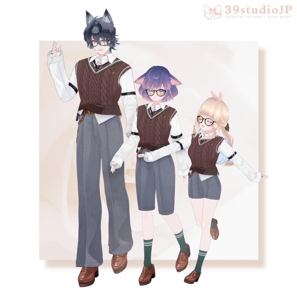 ダスクオリーブコーデセット / Dusk Olive Outfit【VRoid Outfit】