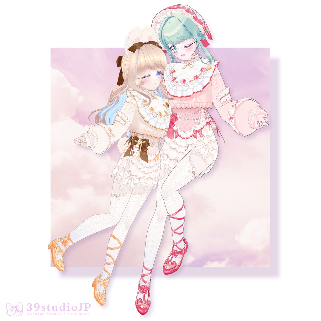 ふわばぶいちごうさぎコーデセット / Fuwa fuwa Baby Berry Bunny Outfit【VRoid Outfit】