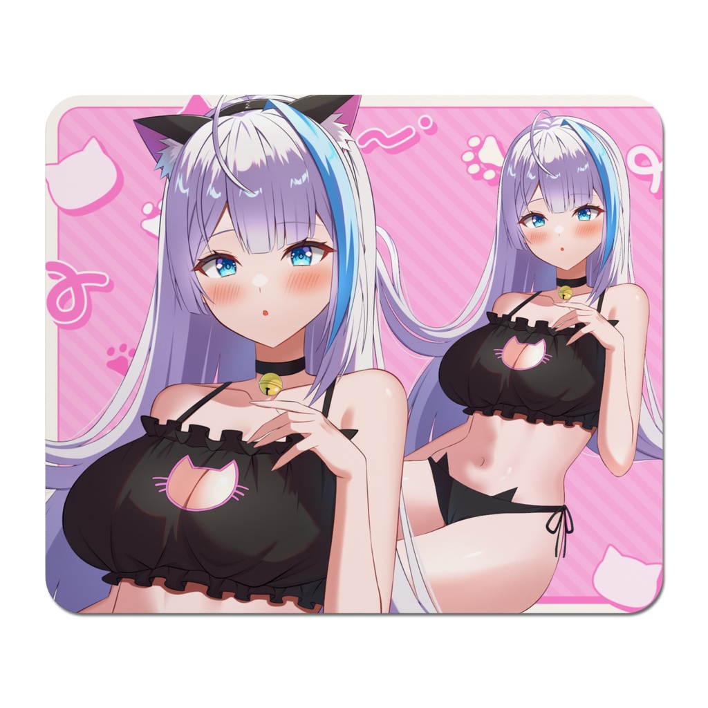 マウスパッド(猫ちゃんランジェリーピンク)