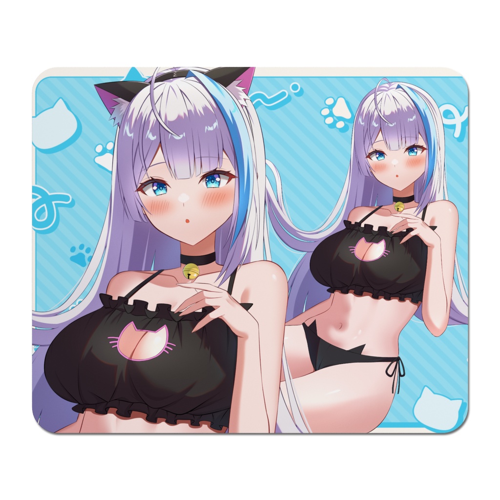 マウスパッド(猫ちゃんランジェリーみずいろ)
