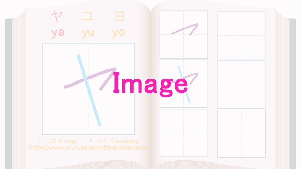 MA row マミムメモ YA row ヤユヨ -Writing practice worksheet- カタカナを書いてみよう!