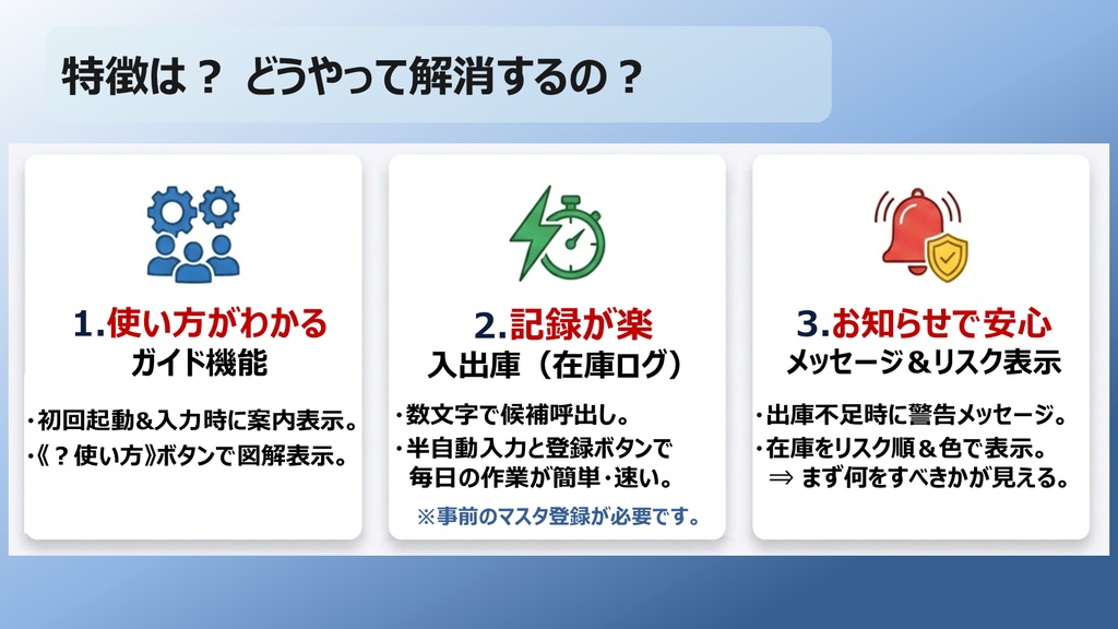 シンプル在庫ダイアリー 【無料体験版】 |~自動機能付きエクセル在庫管理ツール~
