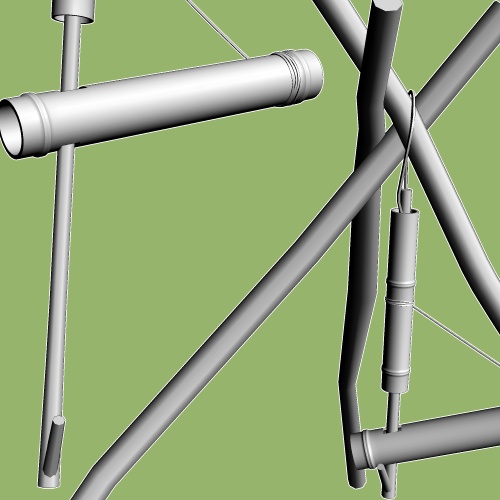 トライポッド(三脚式焚火台)と自在鉤/Tripod&Pothookの3Dobject(cs3o形式)