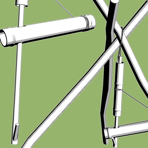 トライポッド(三脚式焚火台)と自在鉤/Tripod&Pothookの3Dobject(cs3o形式)