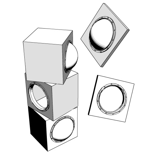 カプセルキューブ/CapsuleCube,四角キューブ1/SquareCube1,四角キューブ2/SquareCube2の3Dobject(cs3o形式)の詰め合わせセット