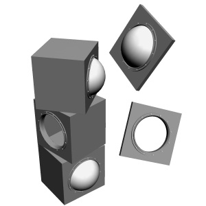 カプセルキューブ/CapsuleCube,四角キューブ1/SquareCube1,四角キューブ2/SquareCube2の3Dobject(cs3o形式)の詰め合わせセット