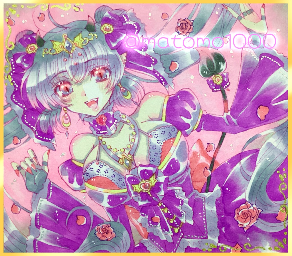 👿【手描きイラスト色紙】悪魔姫👿
