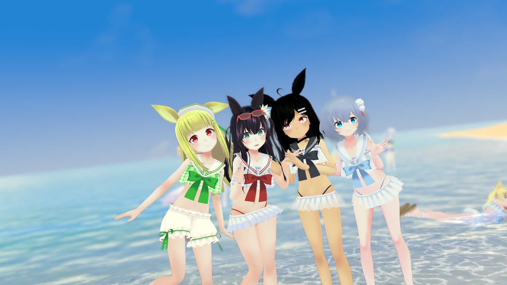 【37アバター対応】セーラーフリル水着【PB対応】