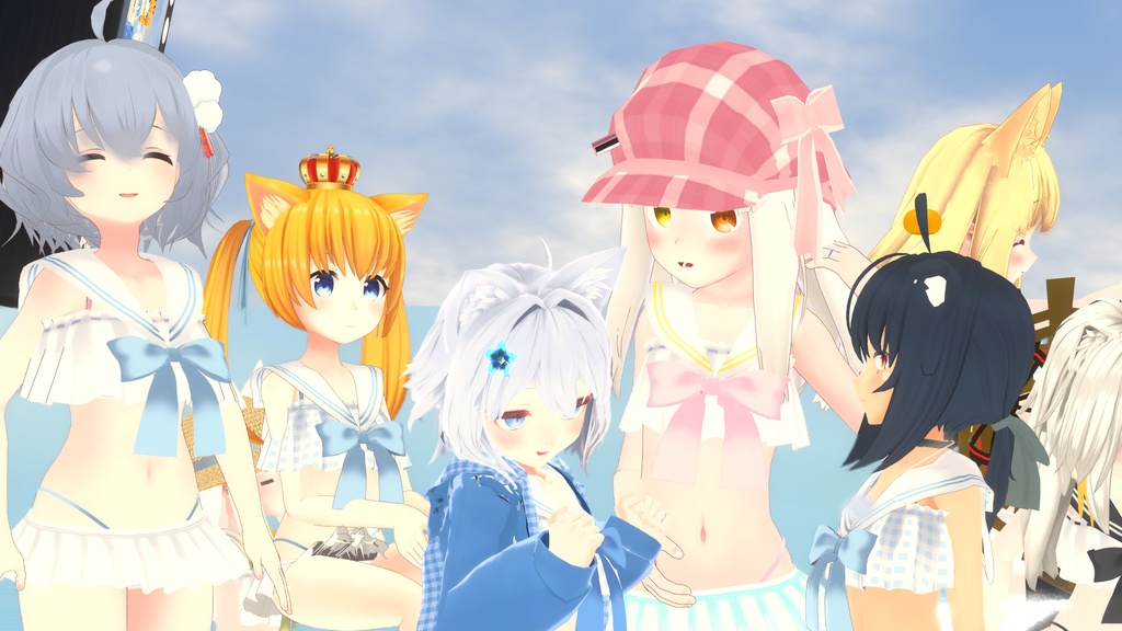 【37アバター対応】セーラーフリル水着【PB対応】