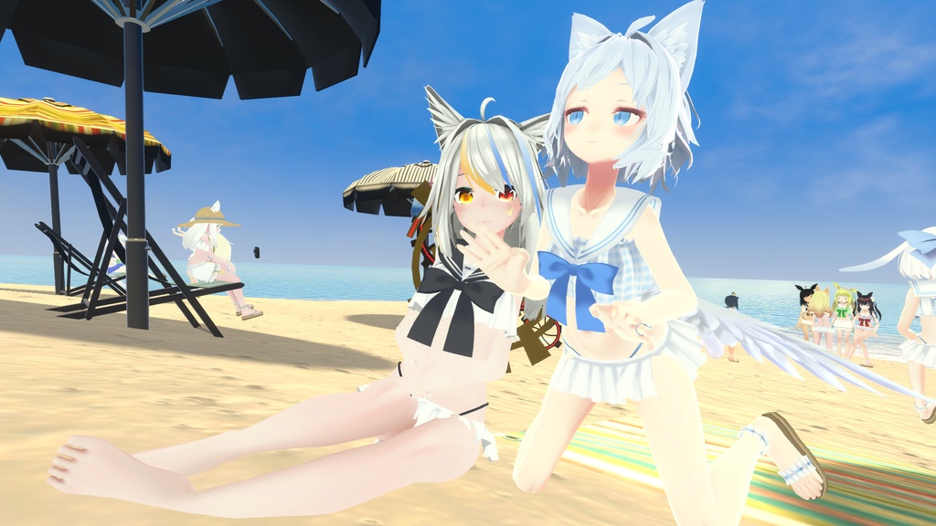 【37アバター対応】セーラーフリル水着【PB対応】