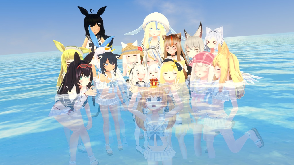 【37アバター対応】セーラーフリル水着【PB対応】