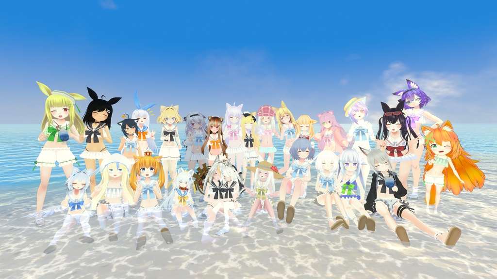 【37アバター対応】セーラーフリル水着【PB対応】