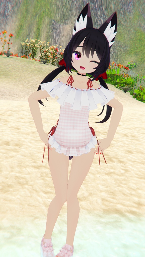 【47アバター対応】フリルワンピース水着