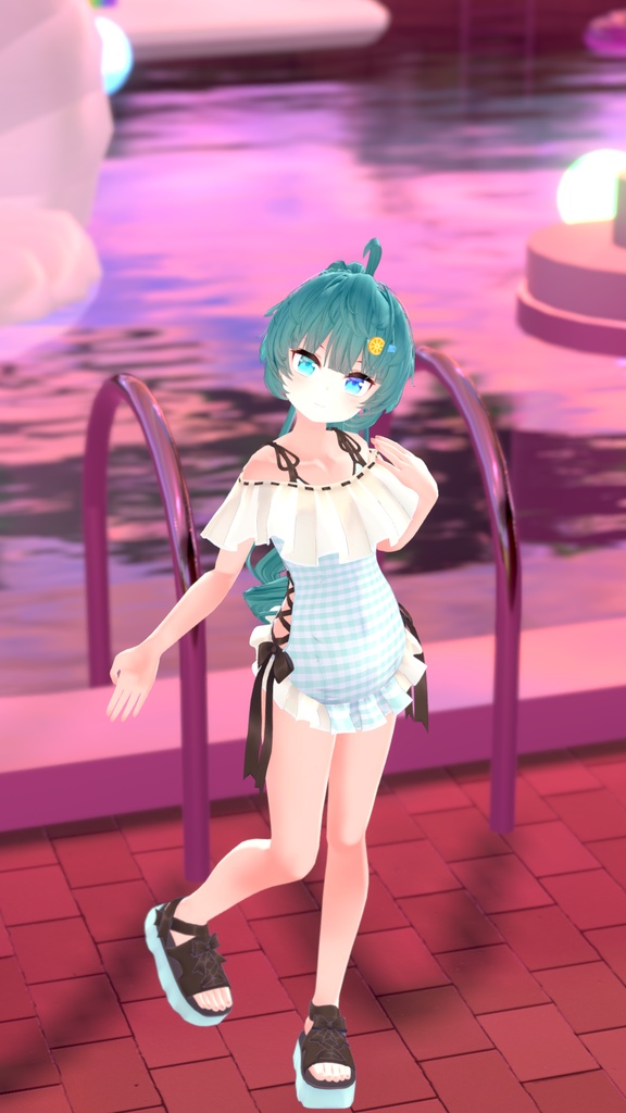 【47アバター対応】フリルワンピース水着