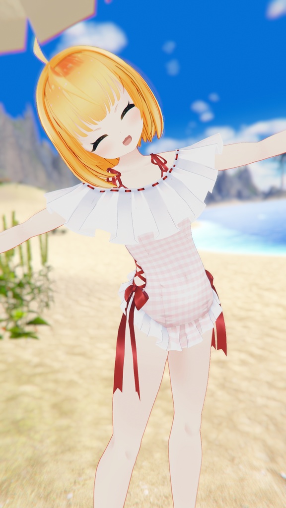 【47アバター対応】フリルワンピース水着