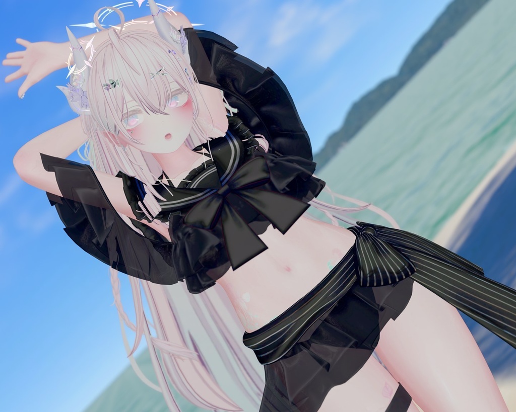 【45アバター対応】フリルマリンビキニ