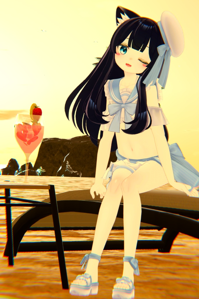 【45アバター対応】フリルマリンビキニ