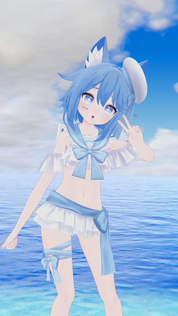 【45アバター対応】フリルマリンビキニ