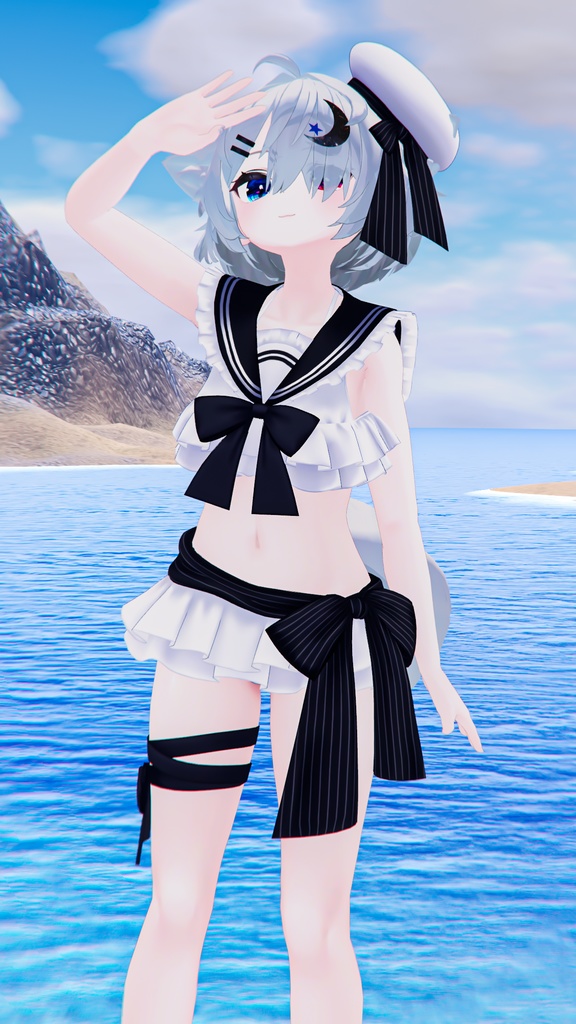 【45アバター対応】フリルマリンビキニ