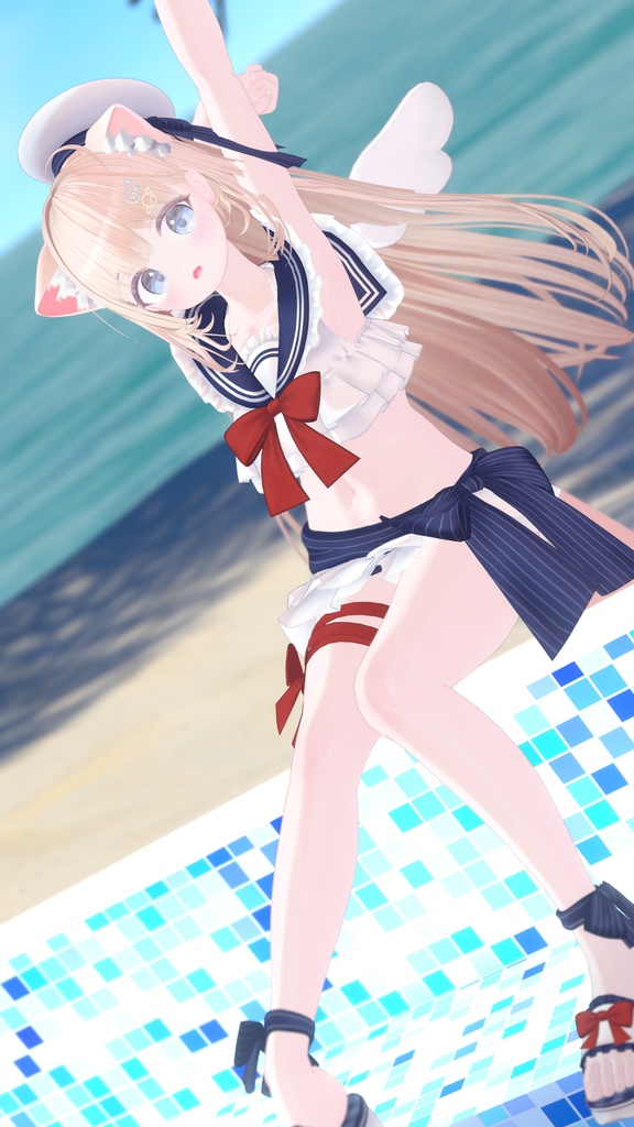 【45アバター対応】フリルマリンビキニ