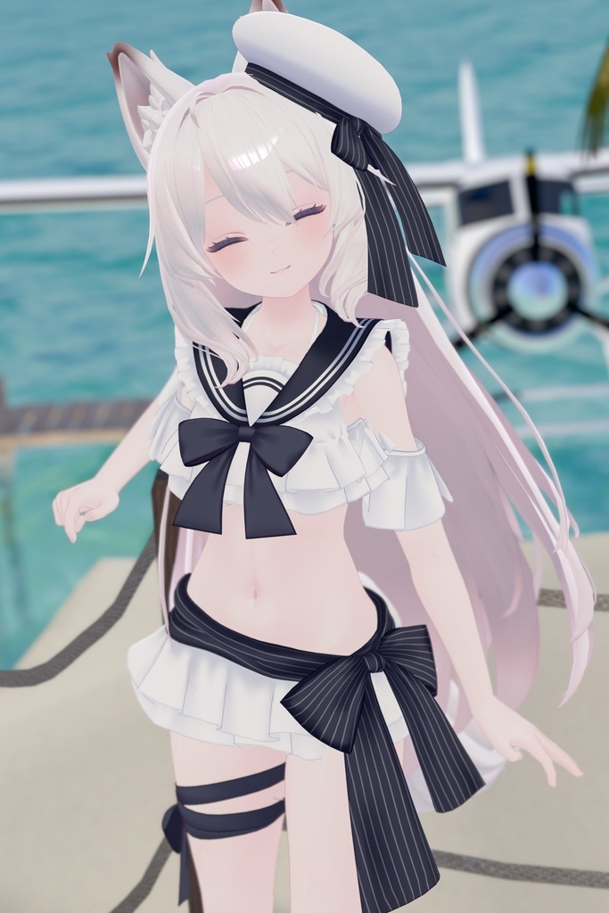 【45アバター対応】フリルマリンビキニ