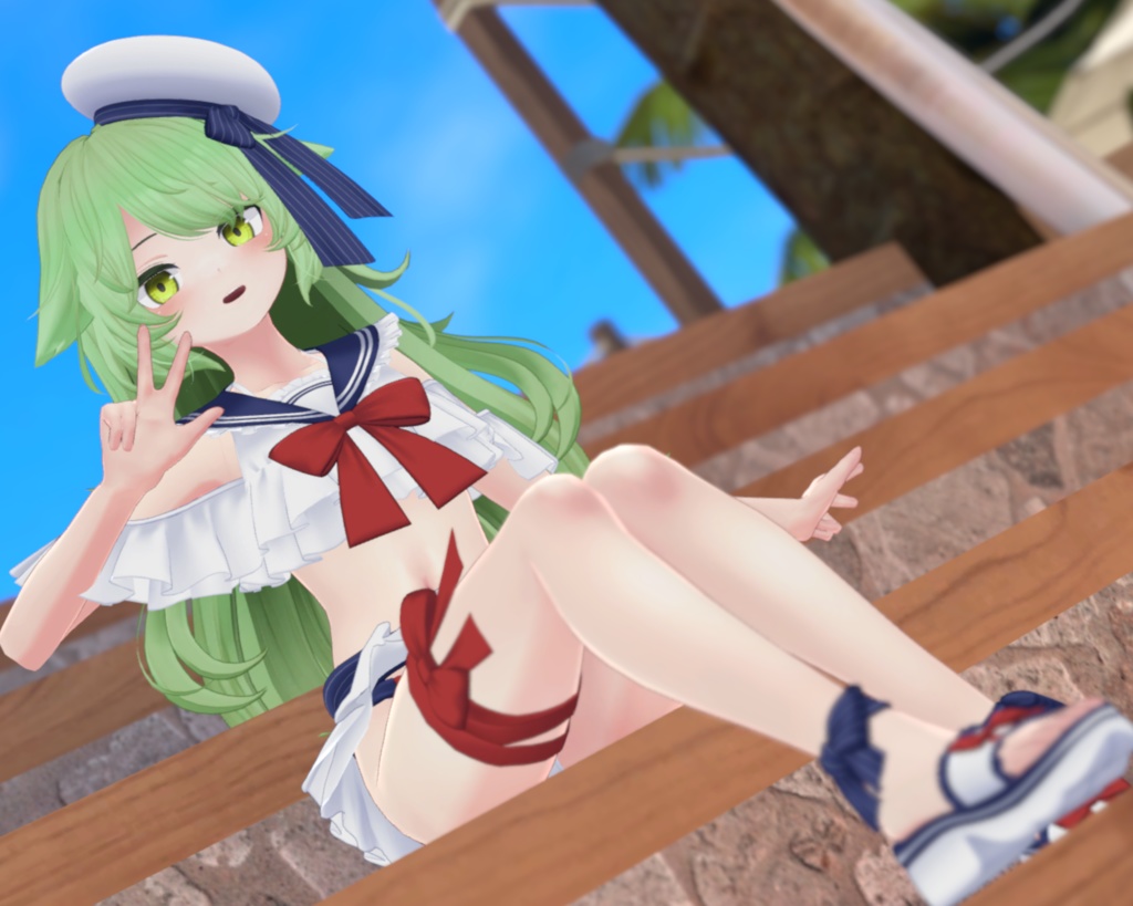 【45アバター対応】フリルマリンビキニ