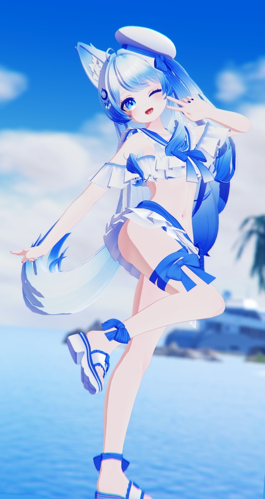 【45アバター対応】フリルマリンビキニ