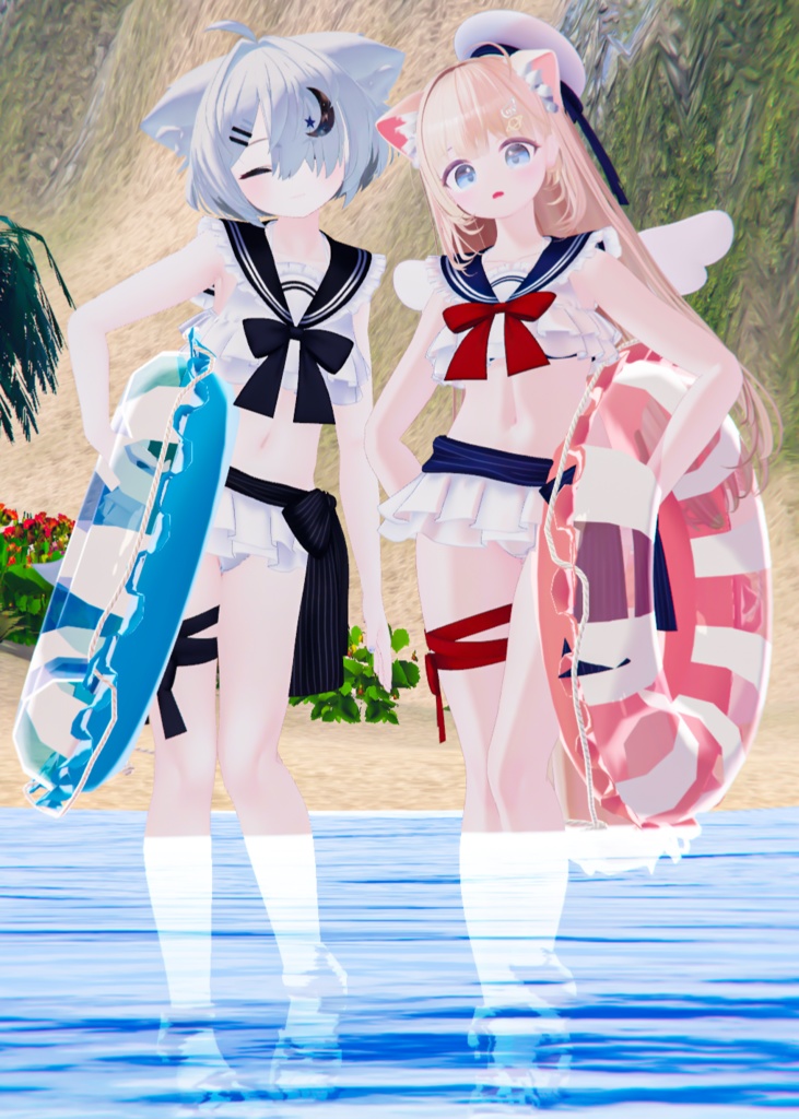 【45アバター対応】フリルマリンビキニ