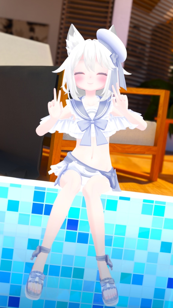 【45アバター対応】フリルマリンビキニ