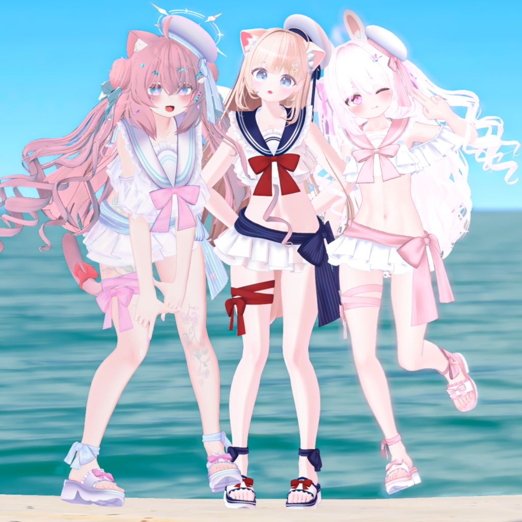 【45アバター対応】フリルマリンビキニ