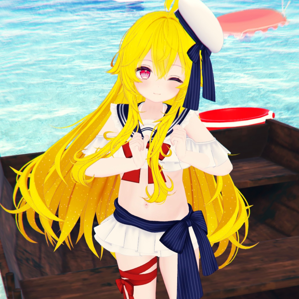 【45アバター対応】フリルマリンビキニ