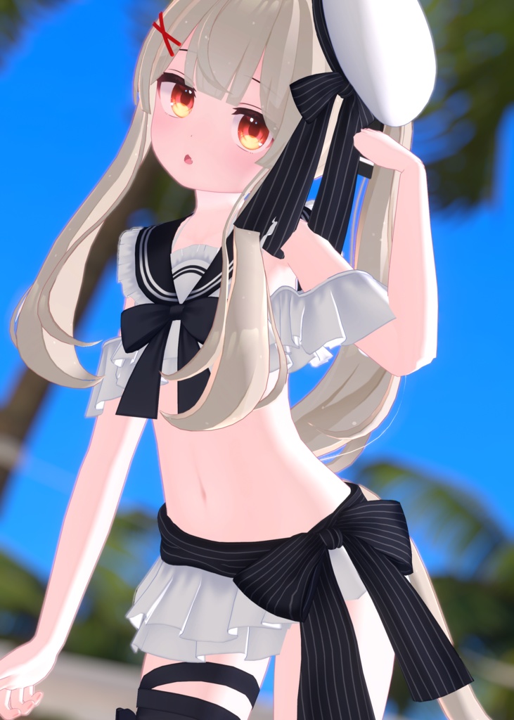 【45アバター対応】フリルマリンビキニ