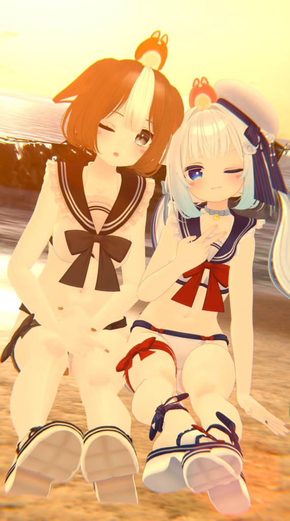 【45アバター対応】フリルマリンビキニ