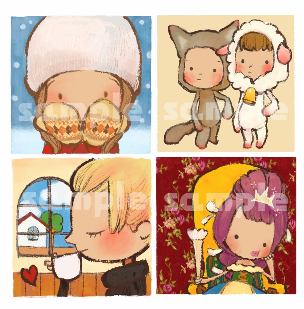 オリジナルで絵本みたいなアイコン作成します