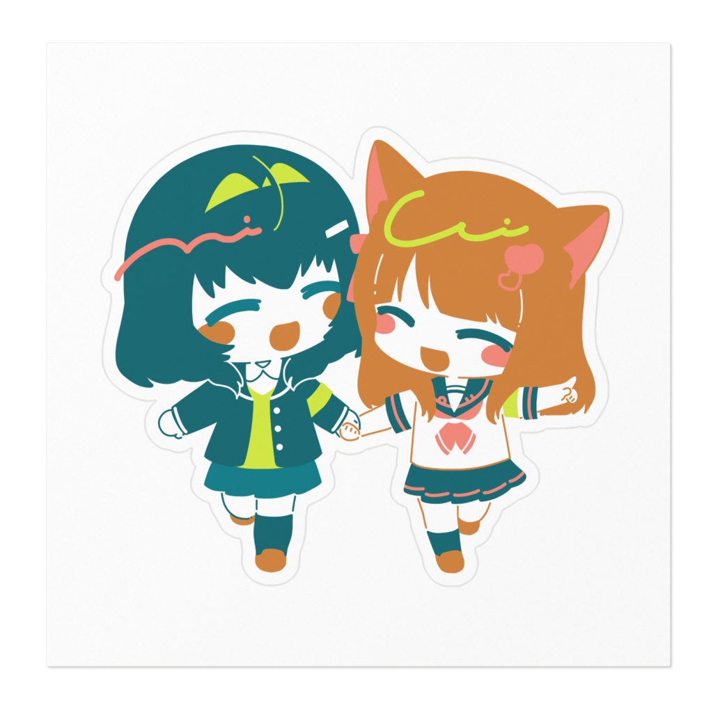 しゅいろさんと藍ちゃんの仲良しおでかけステッカー