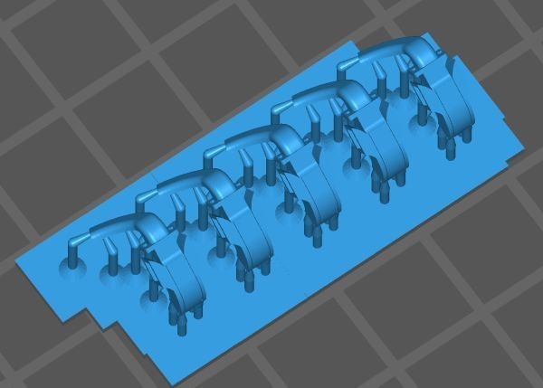 K社 HO 42系客車用トイレ流し管5ヶセット(3Dプリント、パーツ)