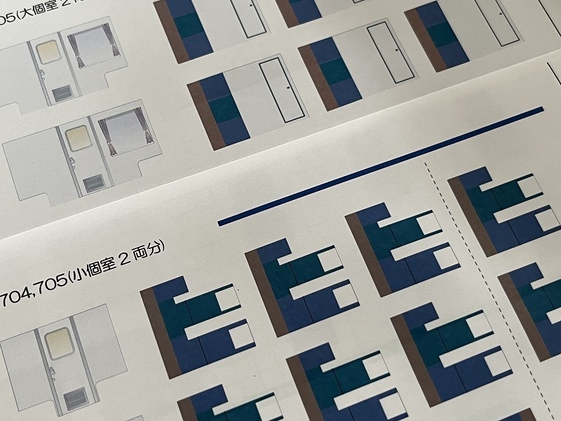 トラム社 HO ユーロライナー内装シール(晩年仕様)とカーテン、枕カバーシール