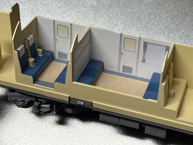 トラム社 HO ユーロライナー内装シール(晩年仕様)とカーテン、枕カバーシール