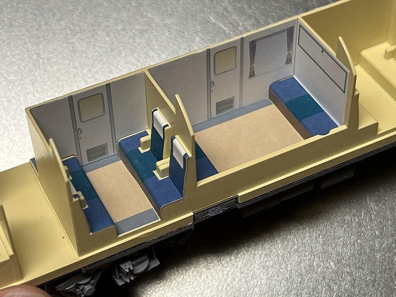 トラム社 HO ユーロライナー内装シール(晩年仕様)とカーテン、枕カバーシール