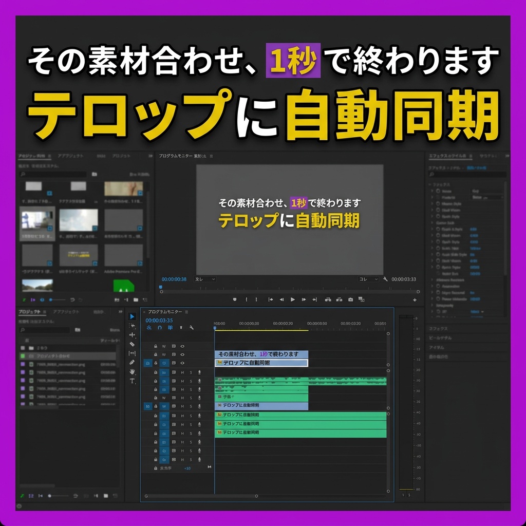【まもなく販売開始】PotittoFill - ポチッとフィル | Premiere Pro テロップに合わせて素材を自動配置！解説動画の時短・効率化プラグイン