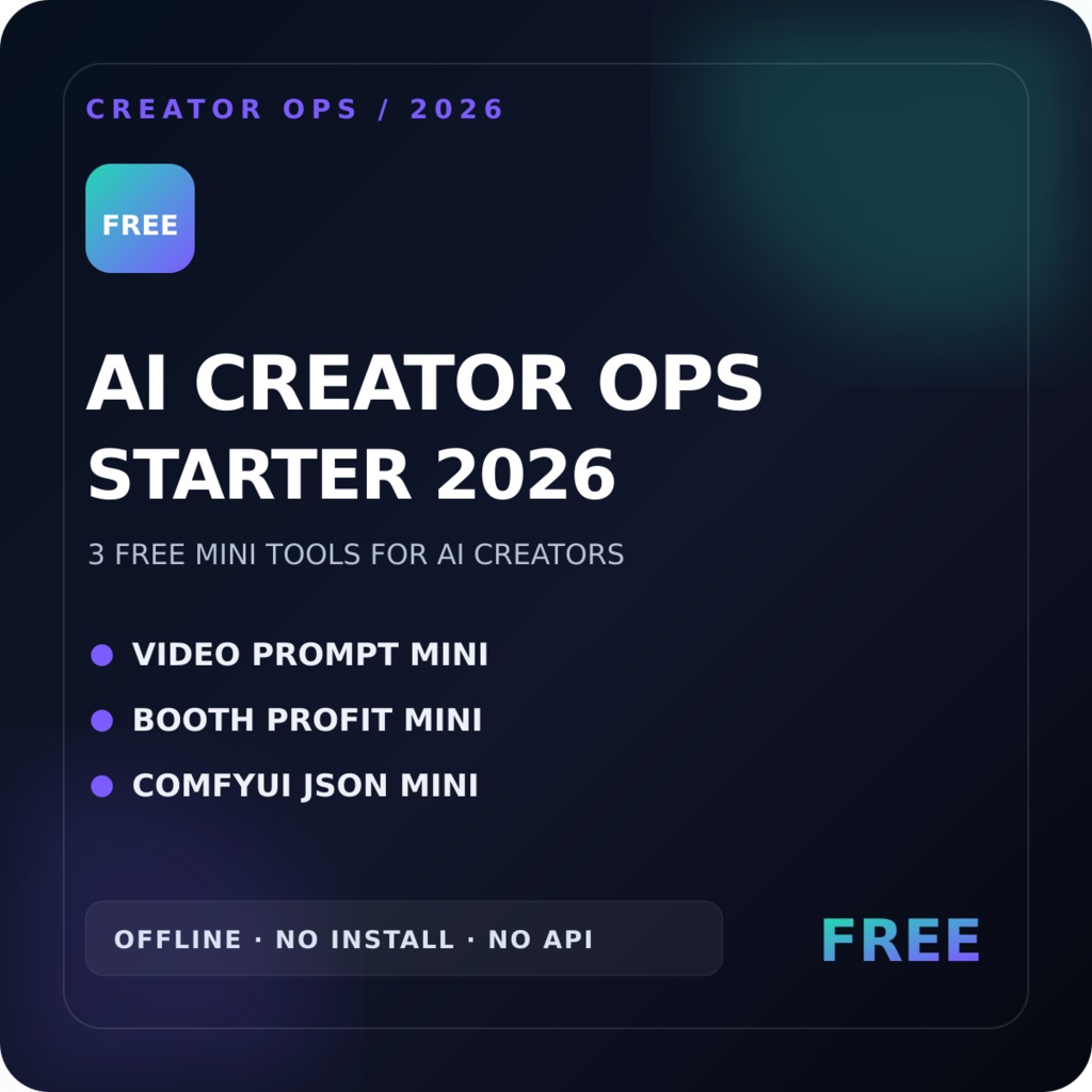 【無料・ブラウザ完結】AIクリエイター無料スターター｜3つの実用Miniツールを無料で試す