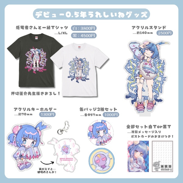 【販売終了】羽汐なゆた デビュー0.5年うれしいねグッズ【全部セット/バラ売り】