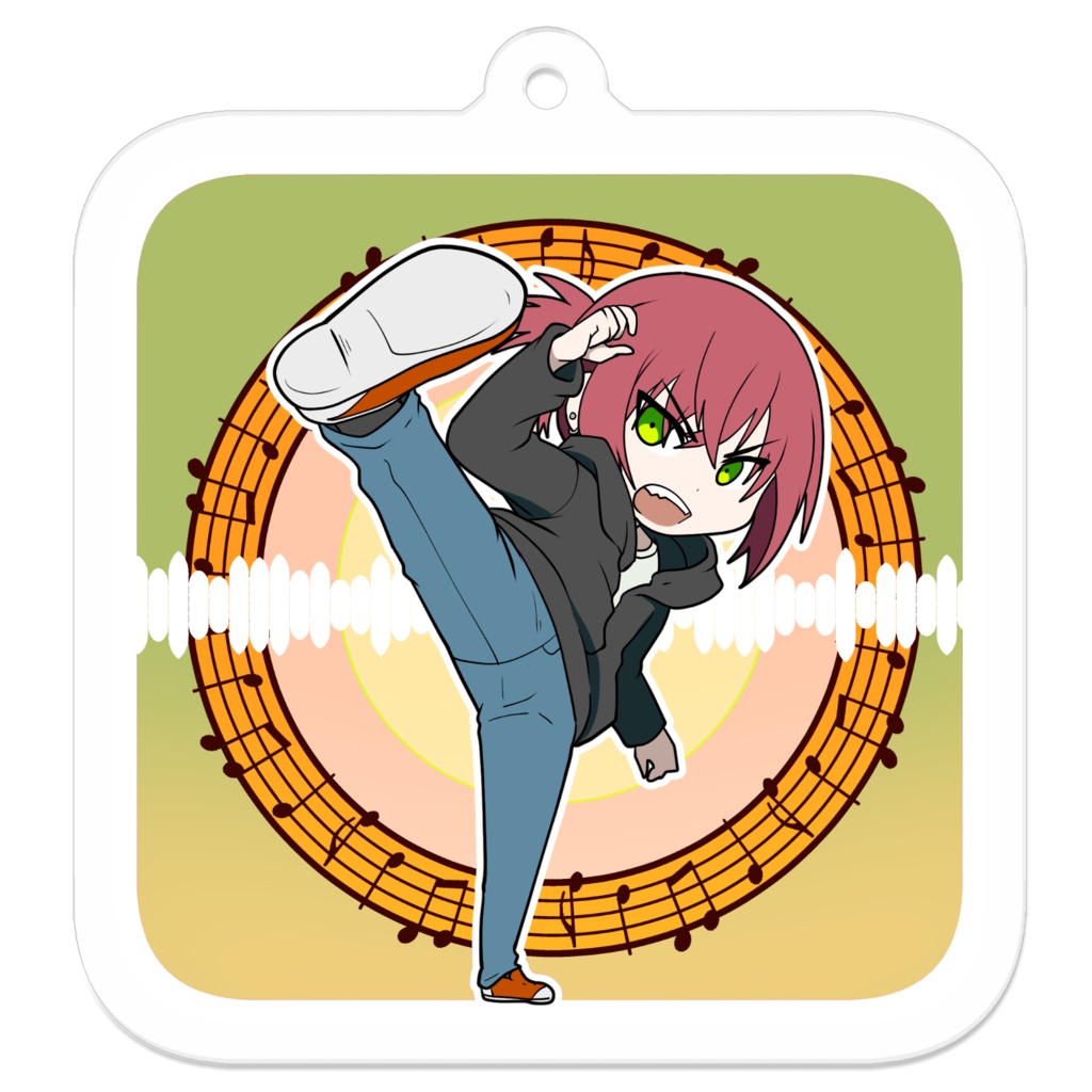 【紫】アクリルキーホルダー【背景付き】