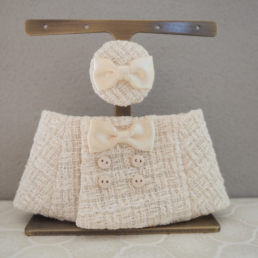 Aラインコート ツィード生地、ウール生地(おもちさんサイズ)