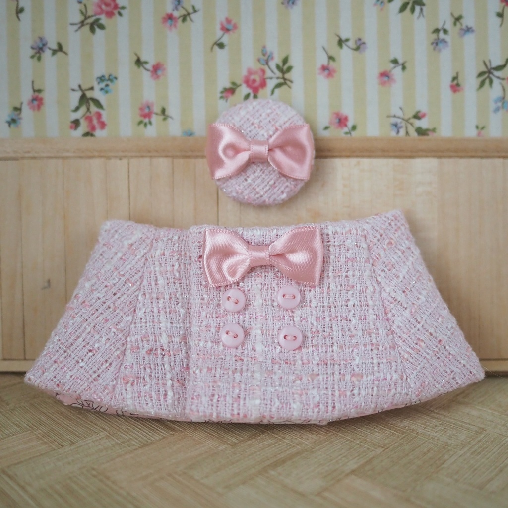 Aラインコート ツィード生地、ウール生地(おもちさんサイズ)