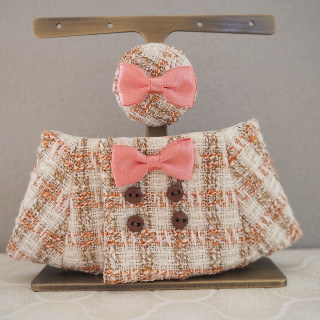 Aラインコート ツィード生地、ウール生地(おもちさんサイズ)