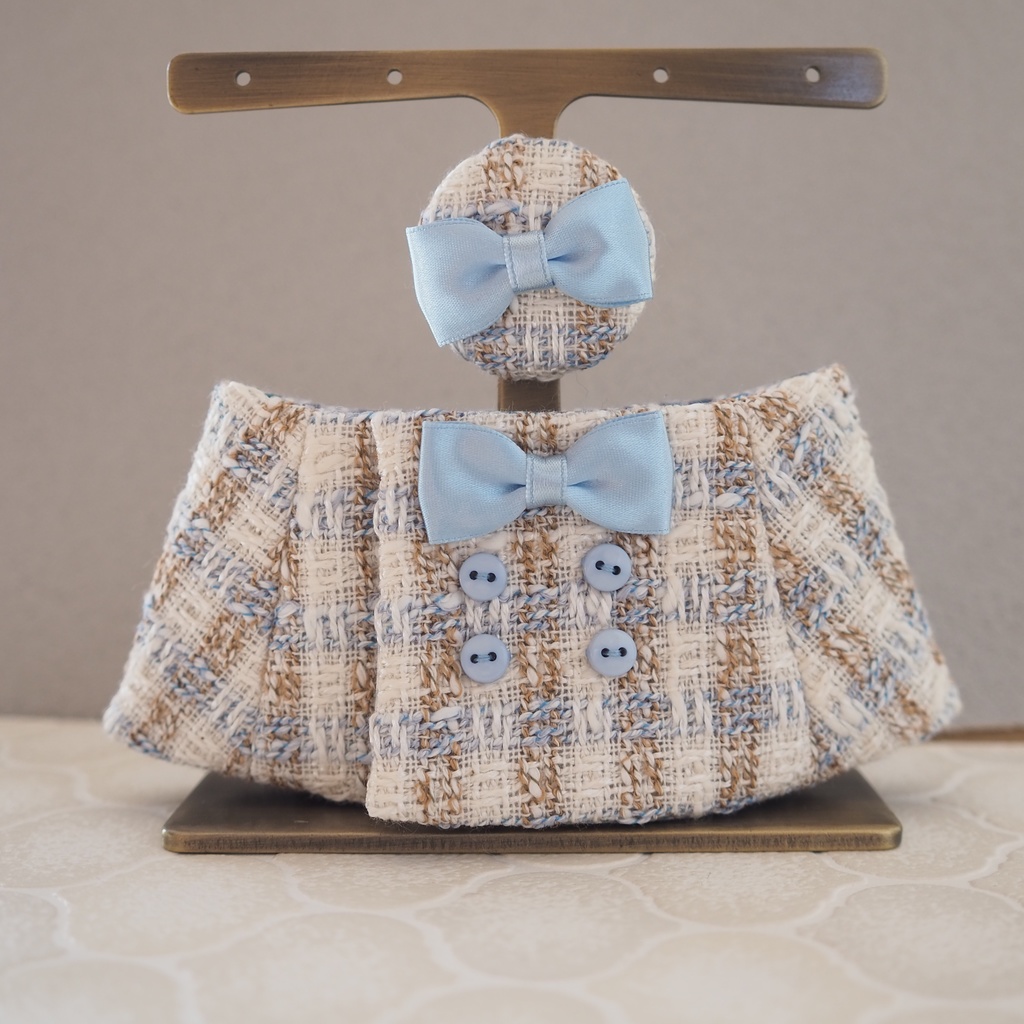 Aラインコート ツィード生地、ウール生地(おもちさんサイズ)