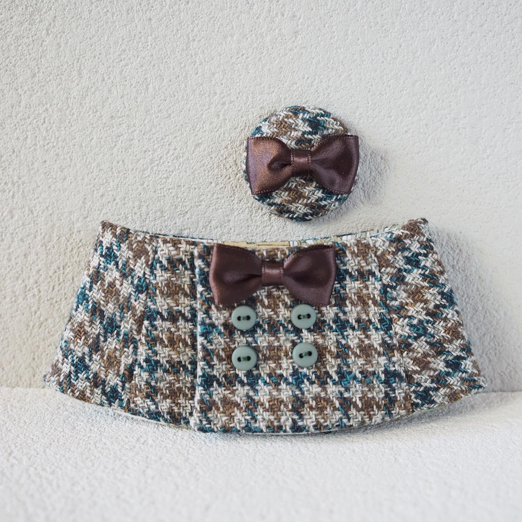 Aラインコート ツィード生地、ウール生地(おもちさんサイズ)