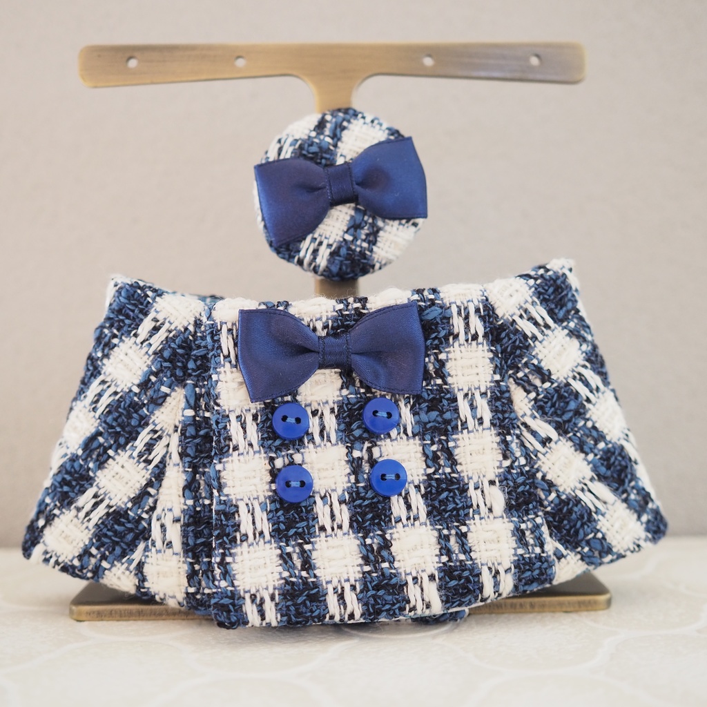 Aラインコート ツィード生地、ウール生地(おもちさんサイズ)