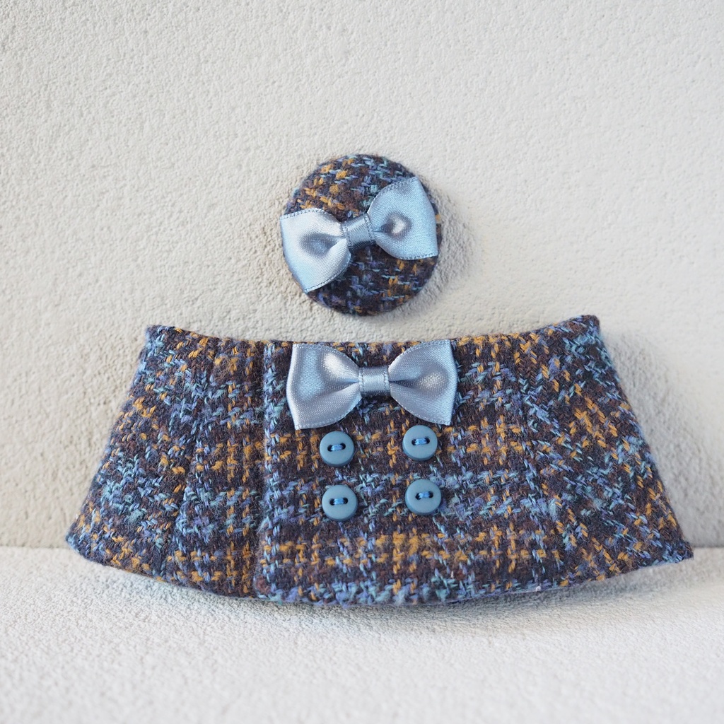 Aラインコート ツィード生地、ウール生地(おもちさんサイズ)